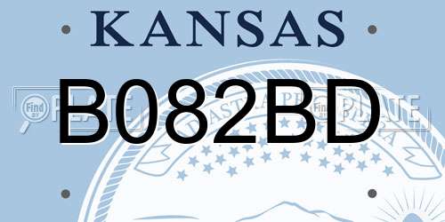 B082BD Kansas License Plate