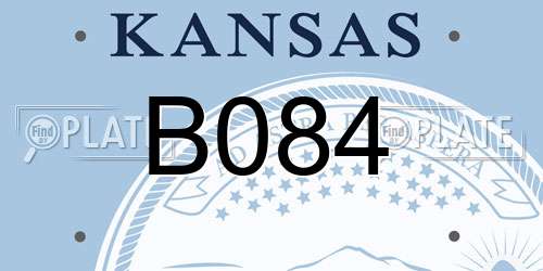 B084 Kansas License Plate