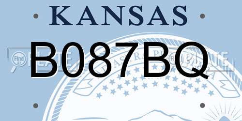 B087BQ Kansas License Plate