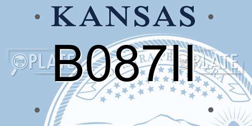 B087II Kansas License Plate
