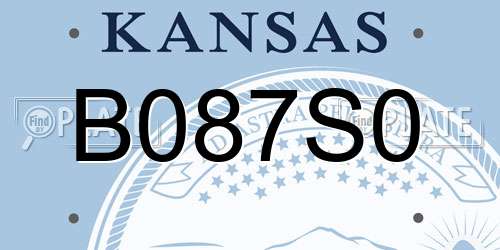 B087S0 Kansas License Plate