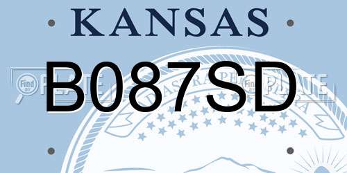 B087SD Kansas License Plate