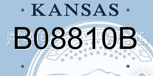 B08810B Kansas License Plate
