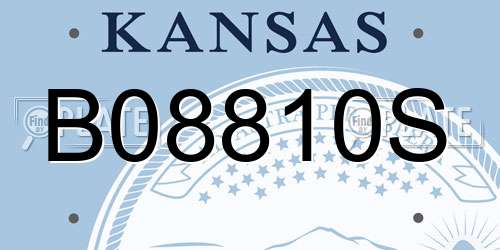 B08810S Kansas License Plate