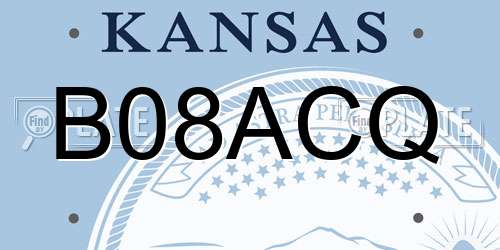 B08ACQ Kansas License Plate