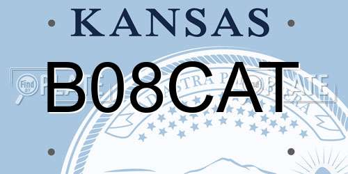 B08CAT Kansas License Plate