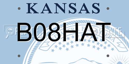 B08HAT Kansas License Plate