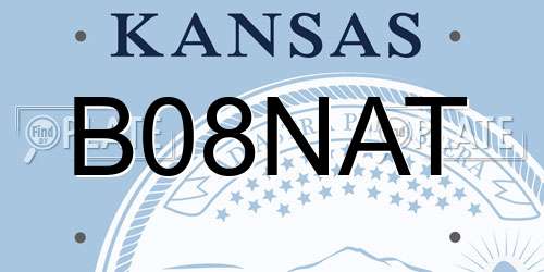 B08NAT Kansas License Plate