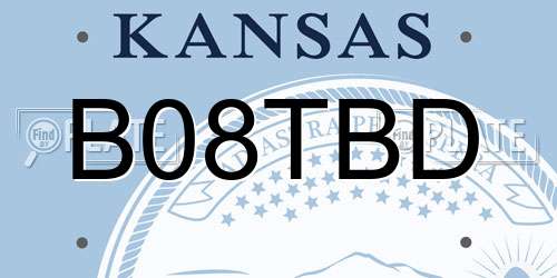 B08TBD Kansas License Plate