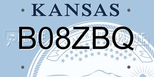 B08ZBQ Kansas License Plate