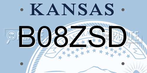 B08ZSD Kansas License Plate