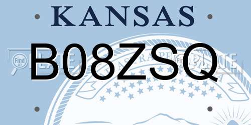B08ZSQ Kansas License Plate