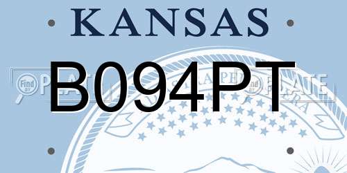 B094PT Kansas License Plate