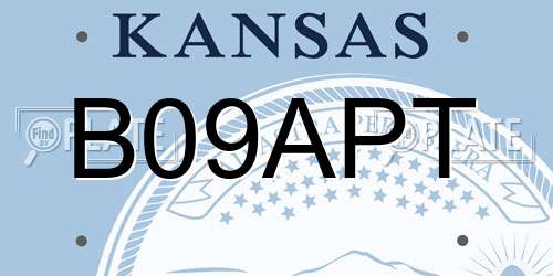 B09APT Kansas License Plate