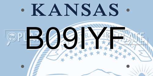 B09IYF Kansas License Plate