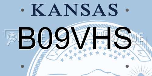 B09VHS Kansas License Plate