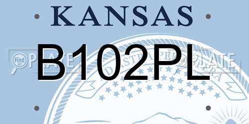 B102PL Kansas License Plate