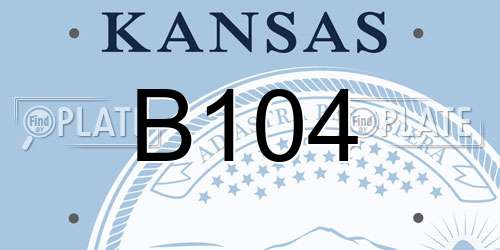 B104 Kansas License Plate