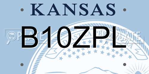 B10ZPL Kansas License Plate