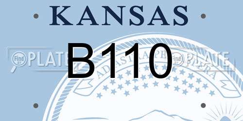 B110 Kansas License Plate