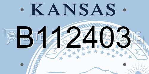 B112403 Kansas License Plate