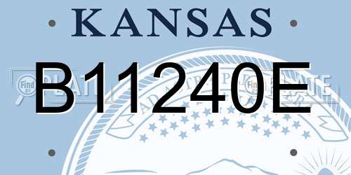 B11240E Kansas License Plate