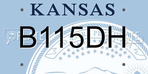 B115DH Kansas License Plate
