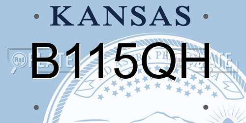 B115QH Kansas License Plate