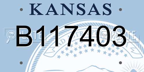 B117403 Kansas License Plate