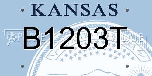 B1203T Kansas License Plate
