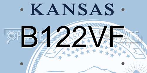 B122VF Kansas License Plate