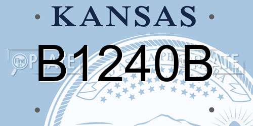 B1240B Kansas License Plate