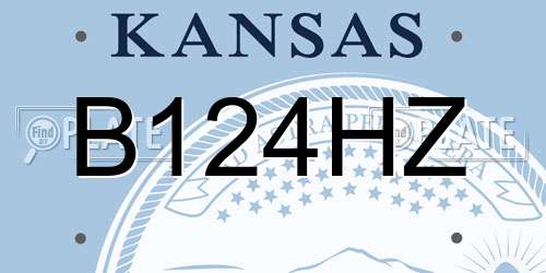 B124HZ Kansas License Plate