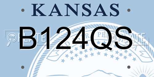B124QS Kansas License Plate