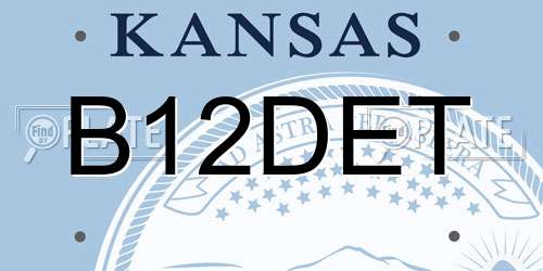 B12DET Kansas License Plate