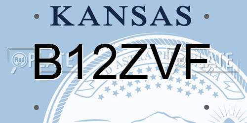 B12ZVF Kansas License Plate