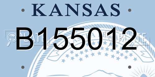 B155012 Kansas License Plate