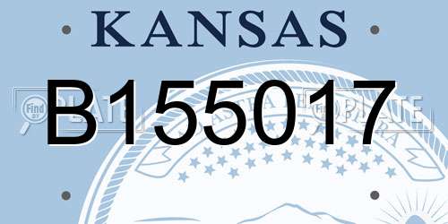 B155017 Kansas License Plate