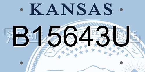 B15643U Kansas License Plate