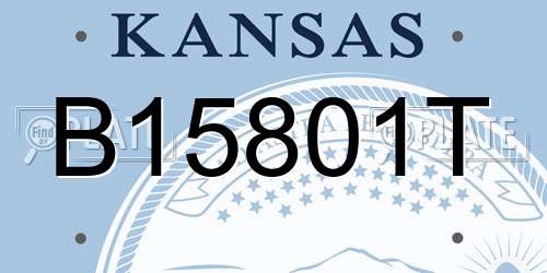 B15801T Kansas License Plate
