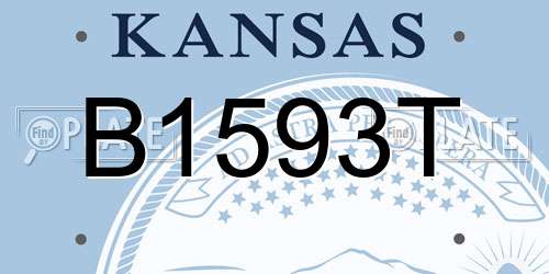 B1593T Kansas License Plate