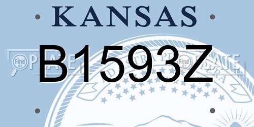 B1593Z Kansas License Plate