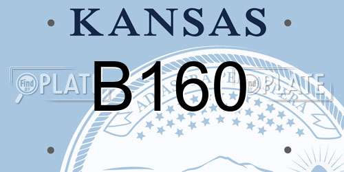 B160 Kansas License Plate
