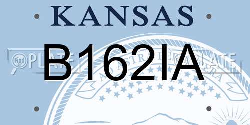 B162IA Kansas License Plate