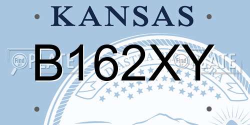 B162XY Kansas License Plate