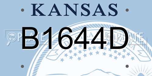 B1644D Kansas License Plate