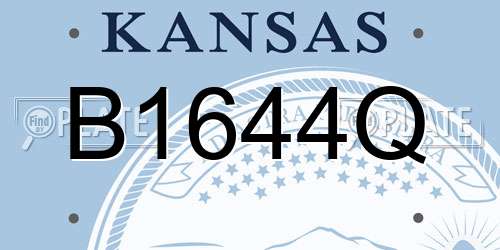 B1644Q Kansas License Plate