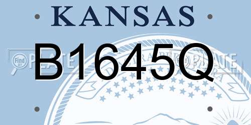 B1645Q Kansas License Plate