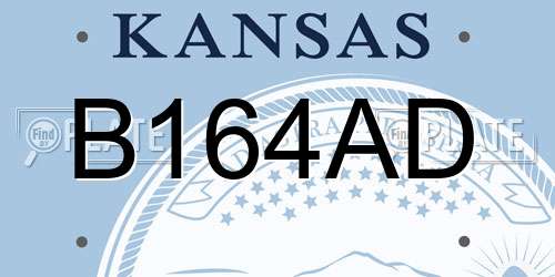 B164AD Kansas License Plate