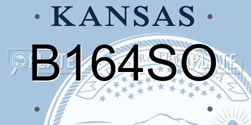 B164SO Kansas License Plate